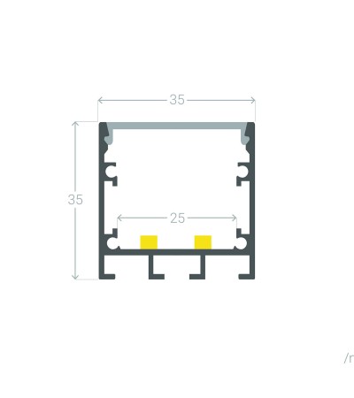 Profilé Aluminium En Saillie avec ancrage Encastré à Clips pour Rubans LED jusqu'à 24 mm - 129011 - vue 6