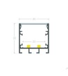 Profilé Aluminium En Saillie avec ancrage Encastré à Clips pour Rubans LED jusqu'à 24 mm - 129011 - vue 8