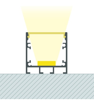 Profilé Aluminium En Saillie avec ancrage Encastré à Clips pour Rubans LED jusqu'à 24 mm - 129011 - vue 11