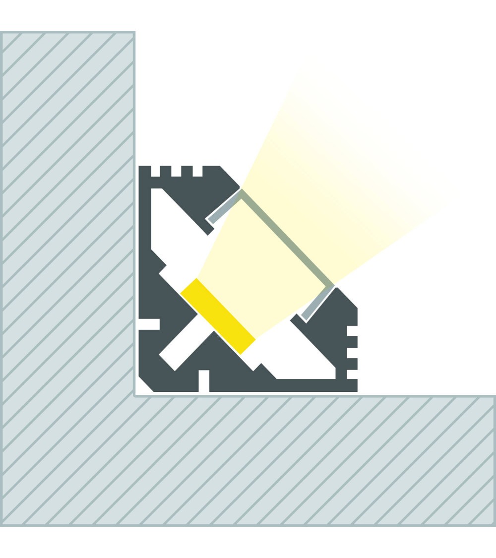 Profilé Aluminium Angle 2 m pour Rubans LED jusqu'à 11 mm - 129025 - vue 1