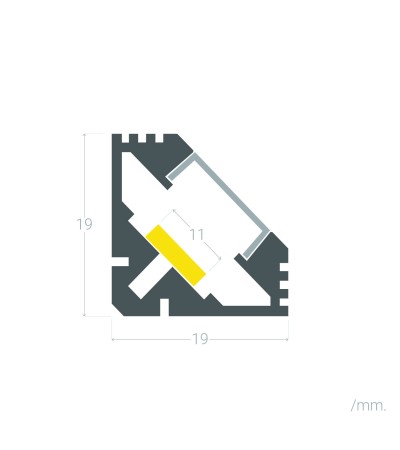 Profilé Aluminium Angle 2 m pour Rubans LED jusqu'à 11 mm - 129025 - vue 11