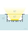 Profilé Aluminium Encastré XL pour Rubans LED jusqu'à 60mm - 129031 - vue 10