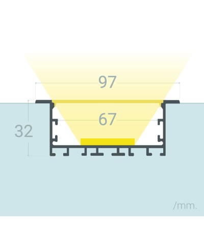 Profilé Aluminium Encastré XL pour Rubans LED jusqu'à 60mm - 129031 - vue 11