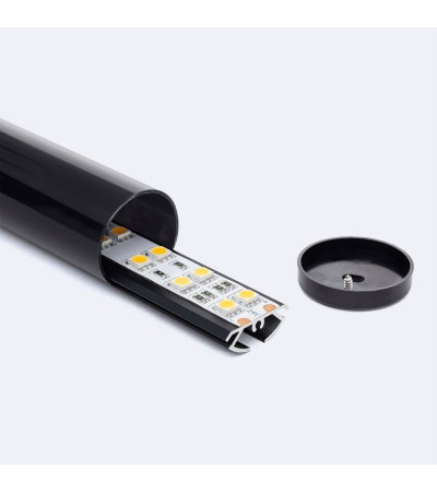 Profilé Aluminium Suspendu Rond 2 m pour Rubans LED jusqu'à 16 mm