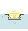 Profilé Aluminium Étanche IP65 Encastré 2 m pour Rubans LED jusqu'à 8 mm - 129071 - vue 11