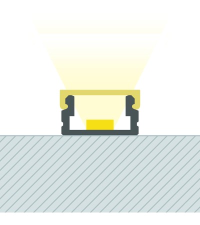 Profilé Aluminium En Saillie 12x8 pour Rubans LED jusqu'à 8 mm