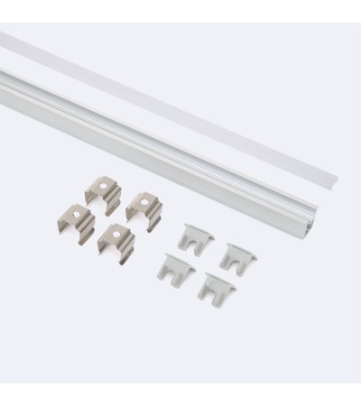 Profilé Aluminium Encastré avec inclinaison 30º 2 m pour Rubans LED jusqu'à 6 mm - 129091 - vue 5