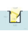 Profilé Aluminium Encastré avec inclinaison 30º 2 m pour Rubans LED jusqu'à 6 mm - 129091 - vue 8