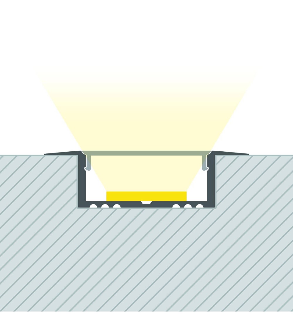 Profilé Aluminium Encastré pour Rubans LED jusqu'à 31 mm - 129096 - vue 1