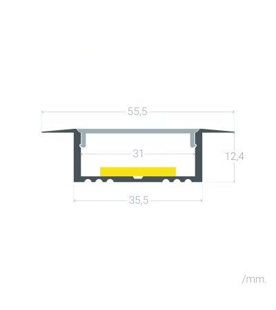 Profilé Aluminium Encastré pour Rubans LED jusqu'à 31 mm - 129096 - vue 11
