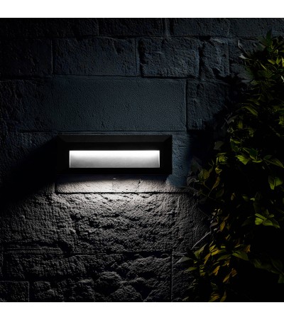 Balise Extérieure LED 2W Murale Rectangulaire Saillie Gris Élide