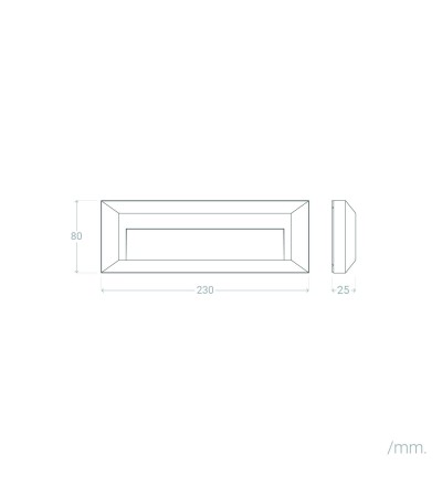 Balise Extérieure LED 2W Murale Rectangulaire Saillie Gris Élide - 129161 - vue 3