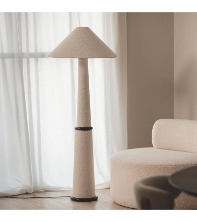 Lampadaire Bois et Tissu Lombe