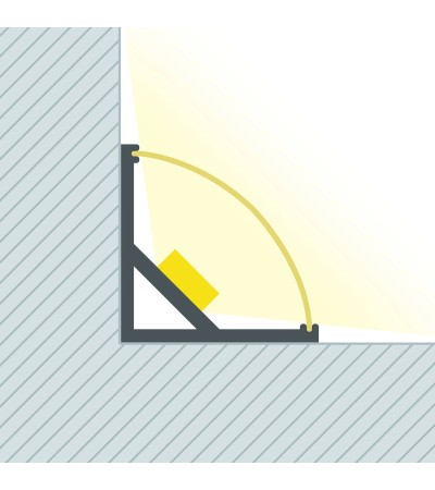 Profilé Aluminium Angle Rond avec Capot Continu pour Ruban LED jusqu'à 10 mm - 151727 - vue 8