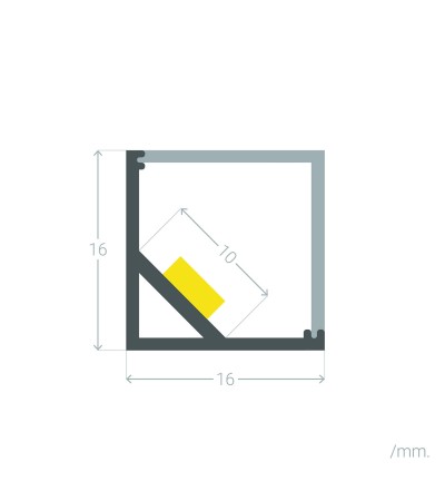 Profilé Aluminium Angle Triangulaire 2m pour Ruban LED jusqu'à 10mm - 151733 - vue 7