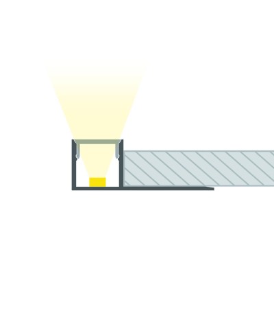 Profilé Aluminium Intégration Plâtre/Placo pour Ruban LED jusqu'à 8 mm
