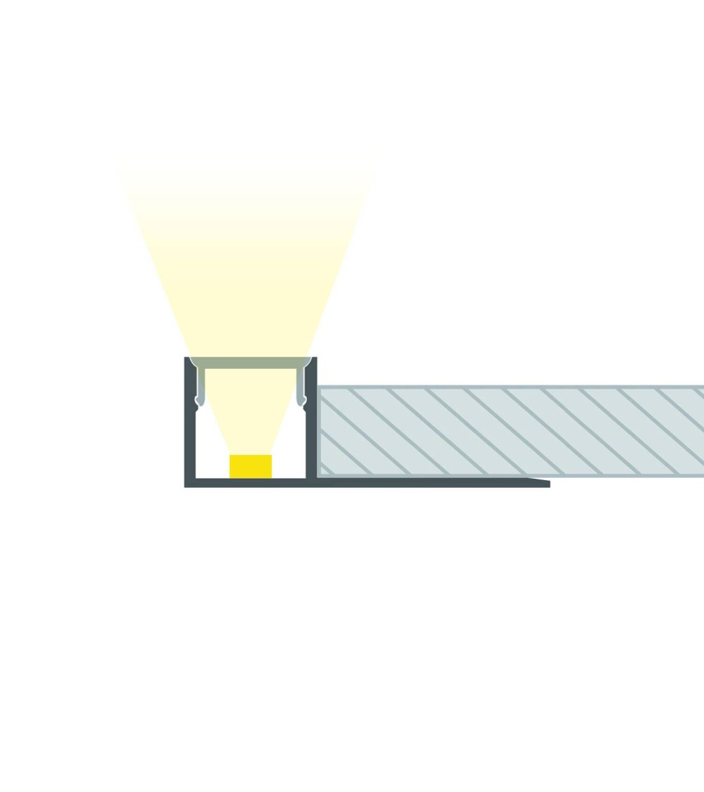 Profilé Aluminium Intégration Plâtre/Placo pour Ruban LED jusqu'à 8 mm - 151775 - vue 1