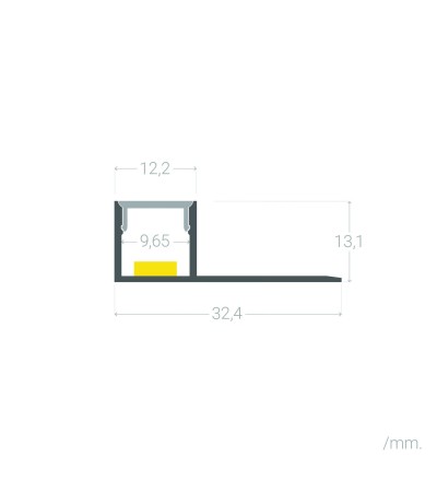 Profilé Aluminium Intégration Plâtre/Placo pour Ruban LED jusqu'à 8 mm - 151775 - vue 9
