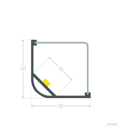 Profilé Aluminium Angle Triangulaire 2m pour Ruban LED jusqu'à 20mm - 151781 - vue 8