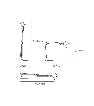 Lampe à Poser LED Tolomeo Mini Grise ARTEMIDE - 152003 - vue 2