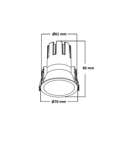 Downlight LED 5W / 7W Conique Areni Coupe Ø 65 mm - 152098 - vue 8