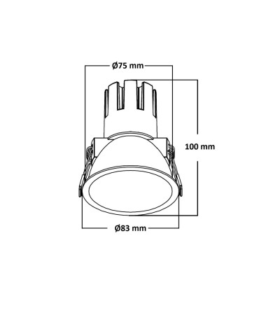 Spot Downlight LED 5W / 7W Conique Areni Coupe Ø 75 mm - 152121 - vue 9