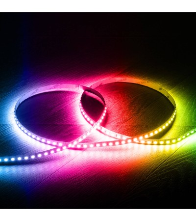 Ruban LED 24V RGB SMD 120 LED/m 5m 9W/m Largeur 8mm Coupe 5cm IP20
