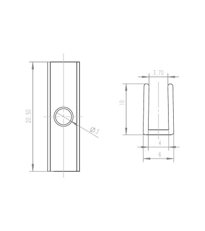 Clip de Fixation Aluminium pour Ruban LED Néon Largeur 4 mm IP65 NFLEX4 - 167904 - vue 6