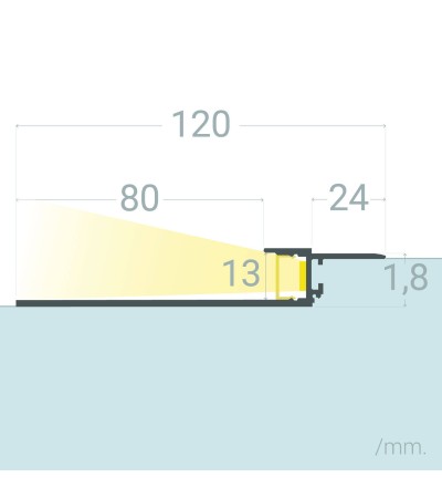 Profilé Aluminium Intégration Plâtre/Placo pour Ruban LED jusqu'à 12 mm - 168288 - vue 7