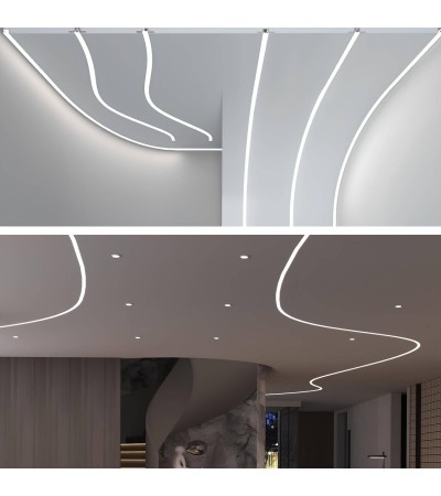 Profilé Aluminium Flexible Intégration Plâtre/Placo pour Rubans LED jusqu'à 15 mm - 168447 - vue 2