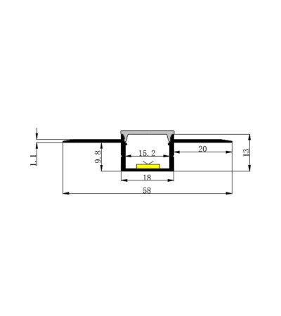 Profilé Aluminium Flexible Intégration Plâtre/Placo pour Rubans LED jusqu'à 15 mm - 168447 - vue 7
