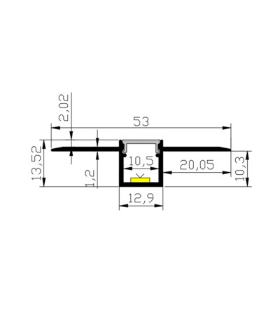 Profilé Aluminium Flexible Intégration Plâtre/Placo pour Ruban LED jusqu'à 10 mm - 168449 - vue 3