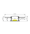 Profilé Aluminium Flexible Intégration Plâtre/Placo pour Rubans LED jusqu'à 20 mm - 168454 - vue 3