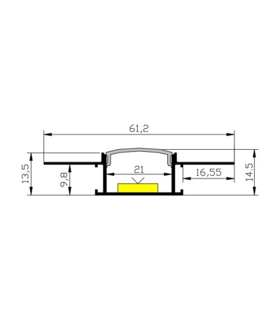 Profilé Aluminium Flexible Intégration Plâtre/Placo pour Rubans LED jusqu'à 20 mm - 168454 - vue 7