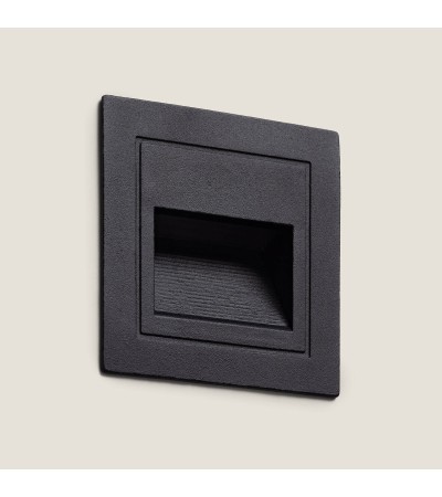Balise Murale Extérieure LED 3W Encastrable Aluminium Carrée Olite