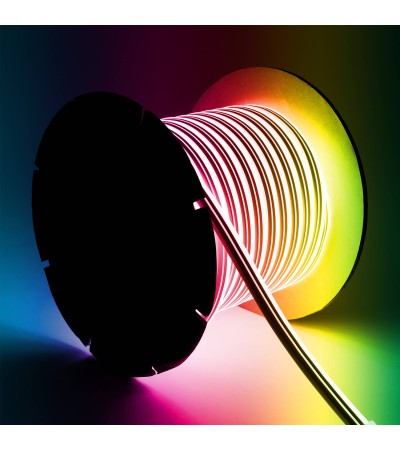 Ruban LED Néon Dimmable 220V Bobine 50m RGB SFLEX8 9W/m Coupe 100cm IP65