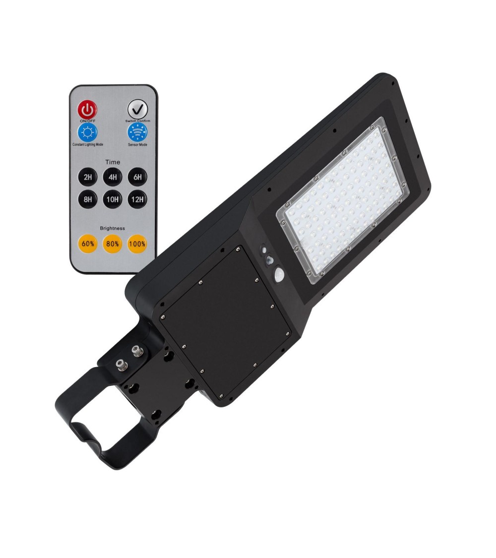 Lampadaire LED Solaire 4800lm 120 lm/W avec Détecteur de Présence et Crépusculaire - 53917 - vue 1