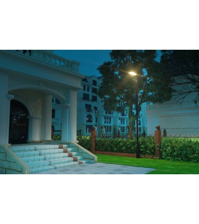 Lampadaire LED Solaire 6400 lm 160 lm/W Sinaí avec MPPT et Détecteur de Mouvement - 105651 - vue 2