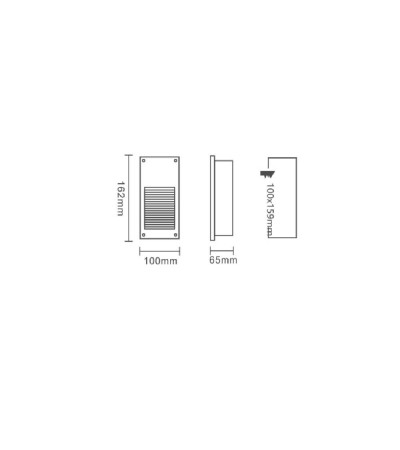 Balise Extérieure LED 3W Encastrable Murale Olite - 173874 - vue 4