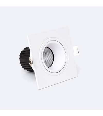 Downlight Carré Inclinable LED 7W Dimmable Coupe Ø 75 mm