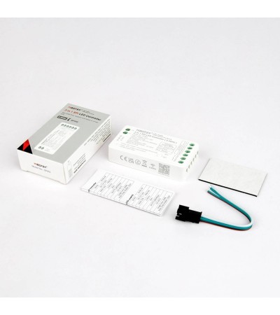 Contrôleur Digital SPI 3 en 1 pour Ruban LED Digital Monochrome/RGB/RGBW avec Télécommande MiBoxer SPIR3 + C6 - 174169…