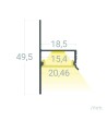 Profilé Aluminium Intégration Plâtre/Placo pour Ruban LED jusqu'à 15 mm avec Capot Continu - 174337 - vue 9