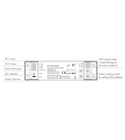 Convertisseur RF vers DALI DT6/DT8 avec BUS intégré SKYDANCE DA-ML Compatible avec Bouton-poussoir - 174726 - vue 7