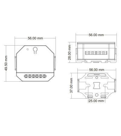 Convertisseur DALI-2 à TRIAC avec Push-Dim SKYDANCE DT-C pour Rail DIN Compatible avec Bouton-Poussoir - 174757 - vue 3
