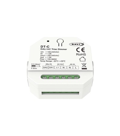 Convertisseur DALI-2 à TRIAC avec Push-Dim SKYDANCE DT-C pour Rail DIN Compatible avec Bouton-Poussoir - 174757 - vue 6