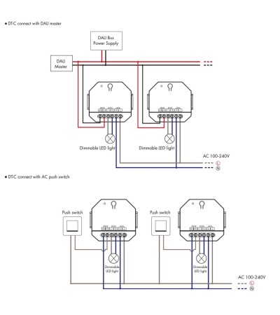 Convertisseur DALI-2 à TRIAC avec Push-Dim SKYDANCE DT-C pour Rail DIN Compatible avec Bouton-Poussoir - 174757 - vue 8