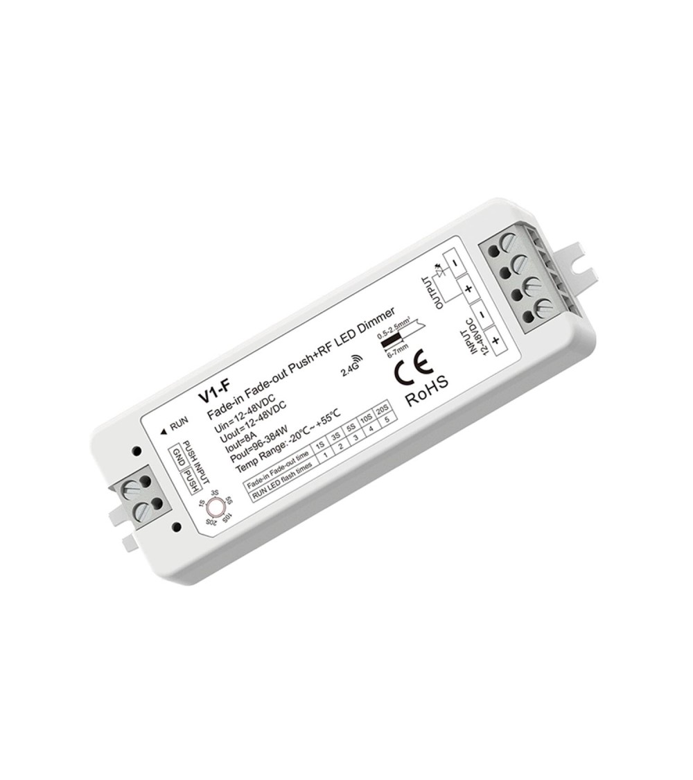 Contrôleur Ruban LED Monochrome 12-24V Allumage Progressif FADE SKYDANCE V1-F Compatible Bouton-Poussoir et Télécommande RF…