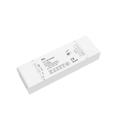 Contrôleur Ruban LED Monochrome/CCT/RGB/RGBW/RGB+CCT 12-24V SKYDANCE V5-L Compatible avec Bouton-poussoir et Télécommande RF