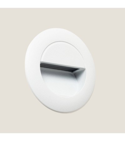 Balise Murale Extérieure LED 3W Encastrable Aluminium Ronde Olite