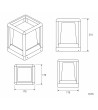 Balise Extérieure E27 Muret Aluminium 21 cm INDO - 175029 - vue 7